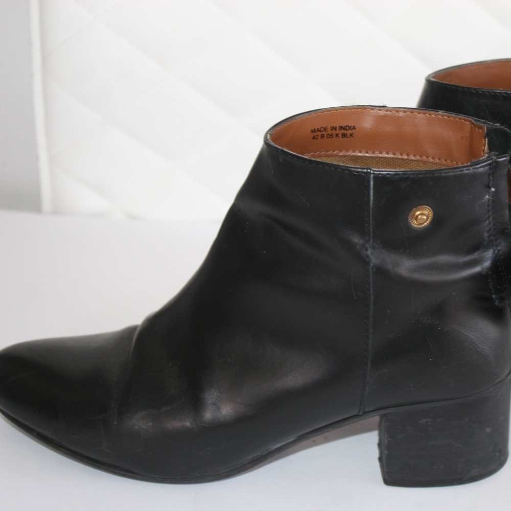 TOPSHOP ANKLE BOOTS LEATHER BLACK COLOR SIZE 8.5M